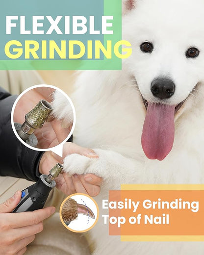 Diamond Dog Nail Grinder Attachment, Diamond Rotory Bit for Dogs&Pets Nail Care, Made for Dremel Grinder for Animals Nail Care & Home Grinder Tools, Samoyed, Smooth-grit