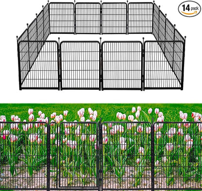 40in(H) Doorless Fence for Garden 14 Panelsï¼ 31.2 Ft(L) Barrier, Outdoor Garden Protection for Dogs Low Threshold,Indoor Fence Without Gate