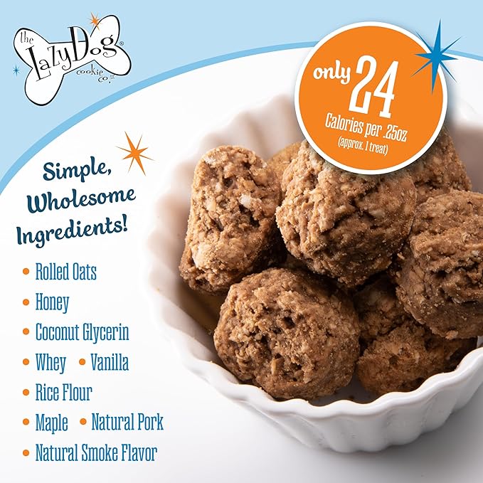 The Lazy Dog Cookie Co. - Home for The Holidays Soft Baked Dog Treats - Wheat, Corn & Soy Free - Limited Edition - Mouth Watering Maple Glazed Ham Flavored - 5 oz (HM)