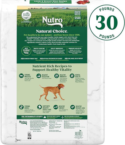 Nutro Natural Choice Adult Healthy Weight Dry Dog Food, Lamb and Brown Rice Recipe, 30 lbs.