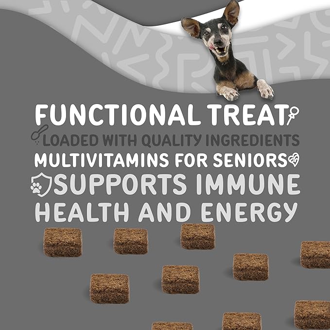 waggedy Daily Essentials Senior Soft Chews with Glucosamine — Pet Supplies for Digestion and Joint Health — Dog Multivitamin Treats for Overall Defense — Dog Vitamins and Supplements (60 Chews)
