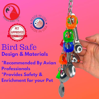 Bonka Bird Toys 1969 Spoon Delight Medium Large Parrot Bird Toy African Grey Parrot Amazon Conure and Similar Birds