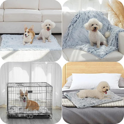 PJYuCien Fluffy Fleece Calming Pet Throw Blanket, Super Soft and Warm for Indoor Cats and Dogs, Large 30 * 40", Machine Washable, Grey Puppy Blanket
