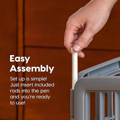 IRIS USA Puppy Playpen Dog Playpen Fence Enclosure with Dog Gate Door - Indoor Pet Playpen - 4 or 8 Panel