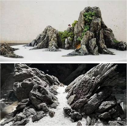 kecilke Seiryu Stones Aquarium Rocks Hardscape Stone for Aquariums, Fish Tanks, Bonsai, Terrariums, Wargaming Dioramas, Indoor or Outdoor Gardens(20lb 2-8 Inch)