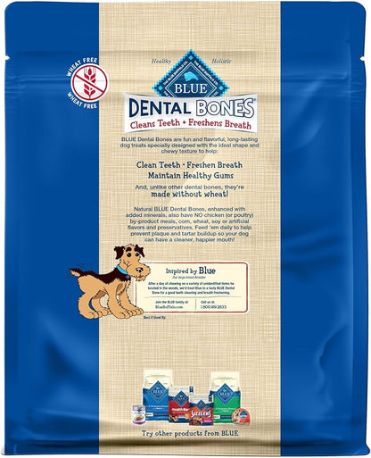 Blue Buffalo Dental Bones Regular Natural Dental Chew Dog Treats Bag Jumbo Pack, 36oz. Bag