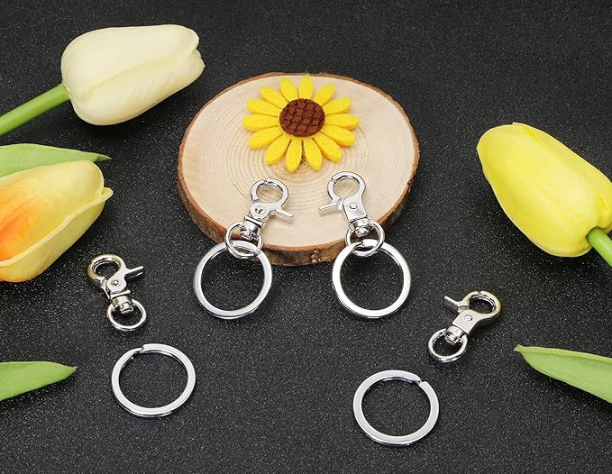 Dog Tag Clips Penta Angel 4Pcs Pet ID Name Tag Buckle Clips with 10Pcs Key Rings for Dog Cat Puppies Collars and Harnesses