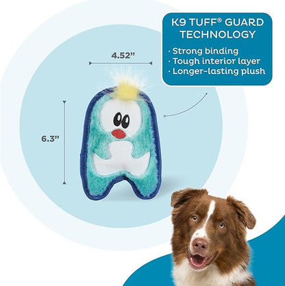 Outward Hound Durablez Minis Stuffing-Free Squeaky Plush Dog Toy for Puppies & Small Dogs - Interactive, Soft Yet Tough, No Mess, Jumbo Squeaker, Long-Lasting Play, Penguin