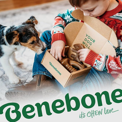 Benebone Small 4-Pack Dog Chew Toys for Aggressive Chewers, Made in USA, 30lbs and Under