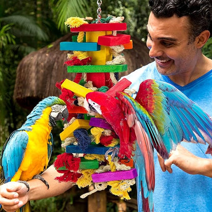 Extra Large Bird Parrot Toys for Macaws, African Grey, Amazon Parrots Bird Gifts