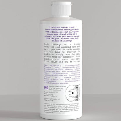 Dream Coat Dog Conditioner, Hydrating Organic Coconut Oil Grooming Treatment, Softens Pet Hair & Moisturizes Dry Skin, Made in The USA, 13.5 Oz