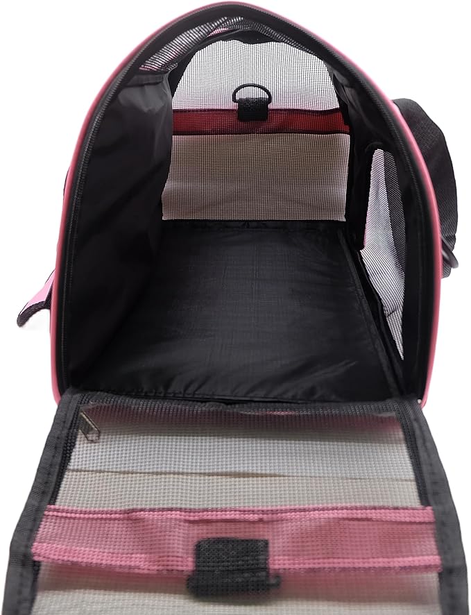Cat Carrier,Soft-Sided Pet Travel Carrier for Cats,Dogs Puppy Comfort Portable Foldable Pet Bag Airline Approved (Medium-LightPink)