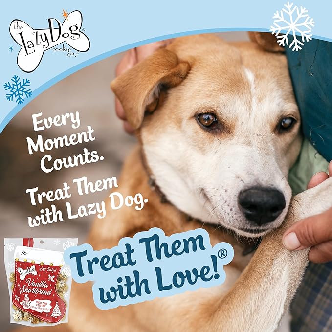 The Lazy Dog Cookie Co., Vanilla Shortbread Soft Baked Dog Treats - Roasted Vanilla Flavor - Wheat, Corn & Soy Free - Limited Edition - 5 oz (SB)
