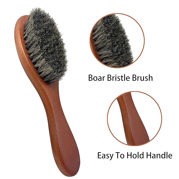 Bristle Cat Hair Brush for Shedding, Soft Cat Brush Wooden Handle, Short & Long Haired Cat Dog Brush Pet Grooming
