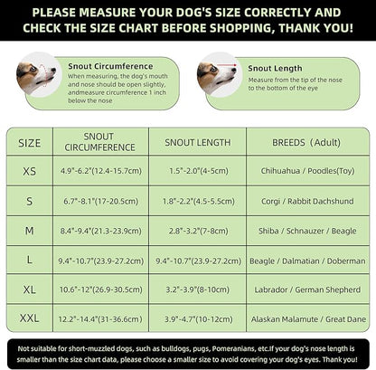 Dog Muzzle, Breathable Soft Muzzle for Extra Small Dogs to Anti & Prevent Barking Biting Chewing, Reflective & Adjustable Basket Muzzle with Air Mesh for Dachshund Black XS