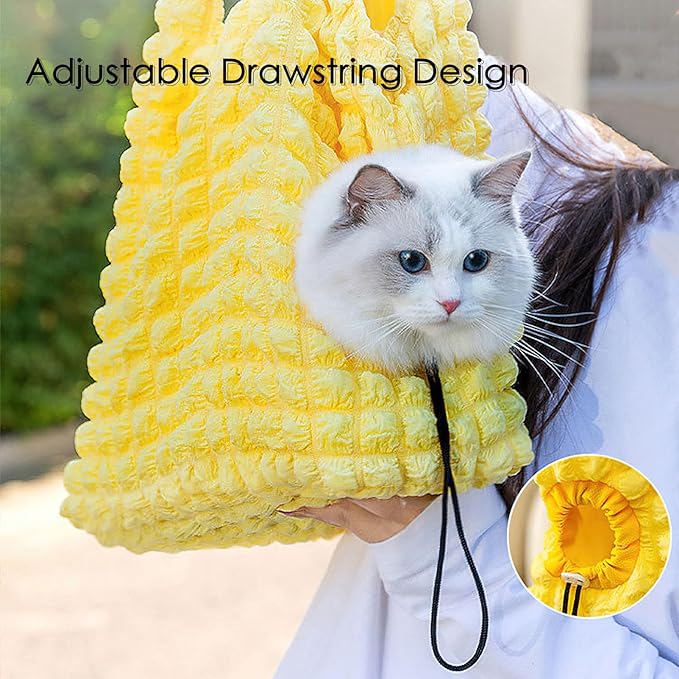 Dog Carrier Sling Cat Purse Carrier Bag Puppy Carrying Bag Pet Body Holder for Small Breeds Daily Use Walking Travel Outdoor, Yellow