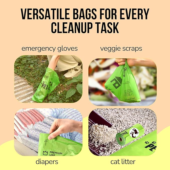 Pet N Pet 720 Counts, Unscented Dog Poop Bags Rolls, 38% Plant Based & 62% PE + 100% Plant Based Dog Wipes for Paws and Butt, 100 Counts Dog Pet Wipes, 8" x 8" Hypoallergenic Unscented Wipes