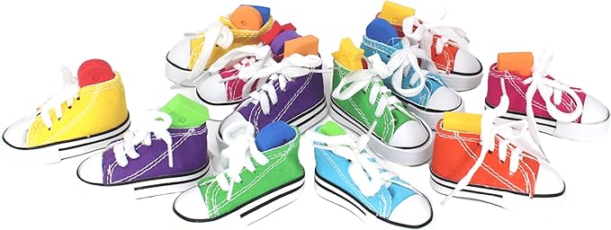 Bonka Bird Toys Pk12 Mini Sneakers 3" Long by 1.50" High by 1.25" Wide Parrot Foot Talon Cage Toy, Senegal, Ringneck, Pionus, and Similar
