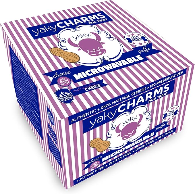 Himalayan Dog Chew YakyCharms Peanut Butter Popcorn Dog Treats | Dog Training, Treats for Dogs, 100% Yak Cheese | Microwavable, Gluten, Grain, Lactose Free, USA Made | 12 Pack, White