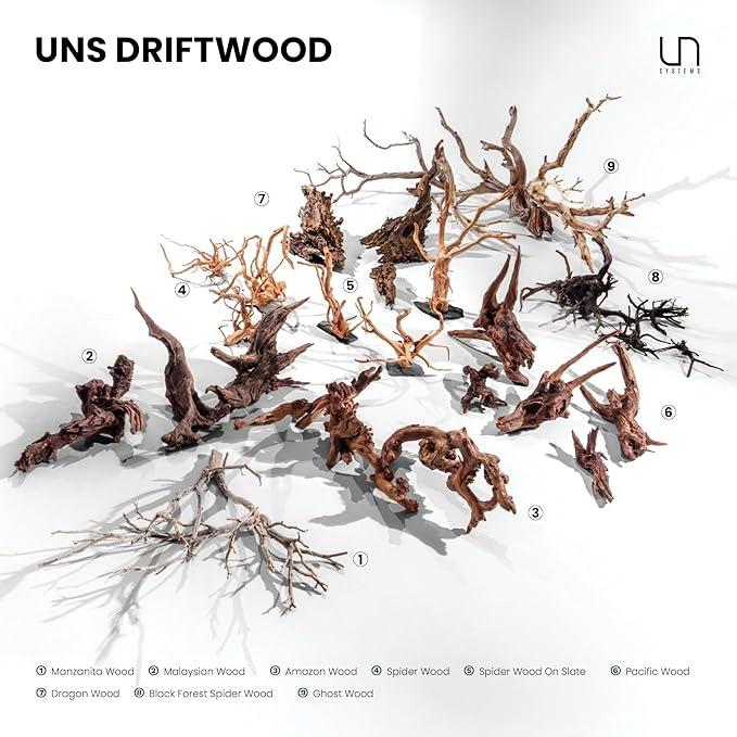 Ultum Nature Systems Driftwood - Amazon Drift Wood for Fish Tank, Planted Tank, Terriarium, Paludarium - Versatile Natural Driftwood Decor, Events Wood Centerpiece - Amazon Wood, M 9-16, 3 Pack
