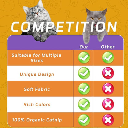 Soft Catnip Toys Fish, 3 Pack Bell Sound Cat Toys, Interesting Indoor Cat Kicker Toys, Durable and Highly Interactive Catnip Toys (Saury Fish)