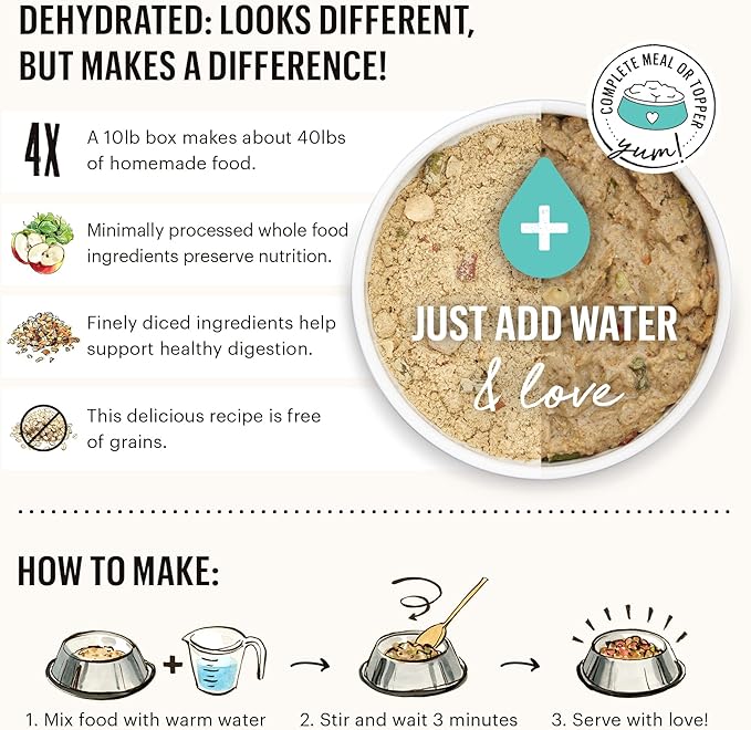 The Honest Kitchen Dehydrated Limited Ingredient Turkey Dog Food, 10 lb Box