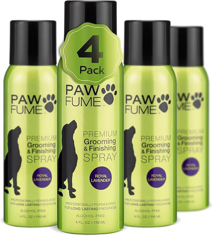PAWFUME Dog Detangler Grooming Spray, Royal Lavender, 4-Pack  Keeps Pups Fresh All Day  Hypoallergenic, Alcohol-Free, Detangling & Moisturizing  Salon-Quality Dog Necessities for Coat & Fur Care