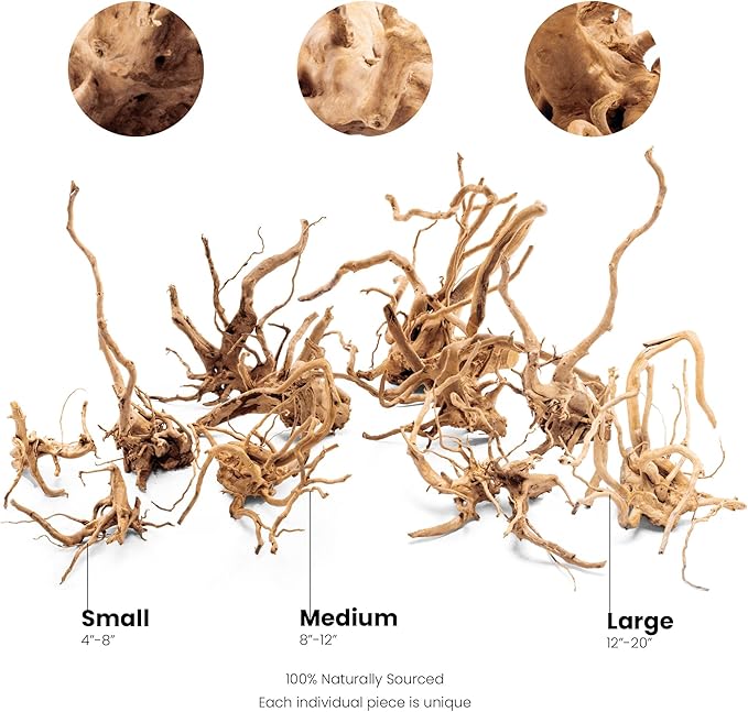 Ultum Nature Systems Driftwood - Spider Drift Wood for Fish Tank, Planted Tank, Terriarium, Paludarium - Versatile Natural Driftwood Decor, Events Wood Centerpiece - Spider Wood, Large (15-20")
