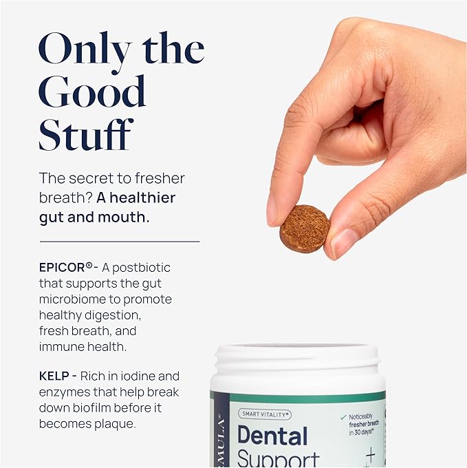 Veterinary Formula Dental Health Supplement for Dogs  Vet-Formulated Chews with EpiCor® & Kelp  Smart Vitality Supports Plaque, Tartar, Breath & Oral Health, 60 Soft Chews