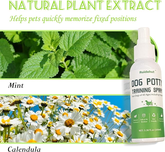 Dog Potty Training Spray & Dog Deodorant Spray, Assisted Puppy Potty Trainingï¼_liminate Dog Urine Odor, (3.38 Fl Oz Spray Set)