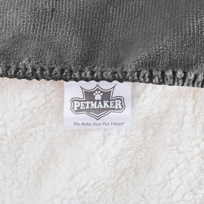 Waterproof Pet Blanket Collection Reversible Throw Protects Couch, Car, Bed from Spills, Stains, or Fur  Dog and Cat Blankets by PETMAKER Dark Gray Large