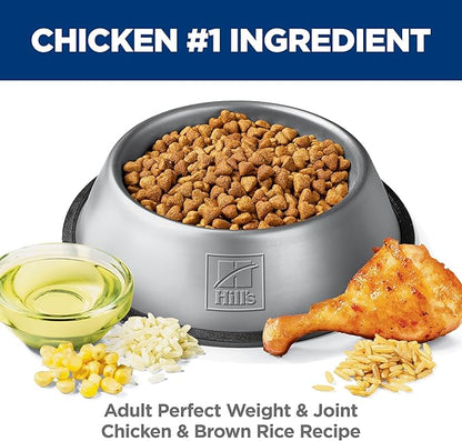 Hill's Science Diet Perfect Weight & Joint Support, Adult 1-6, Weight Management & Joint Support, Dry Dog Food, Chicken & Brown Rice, 3.5 lb Bag