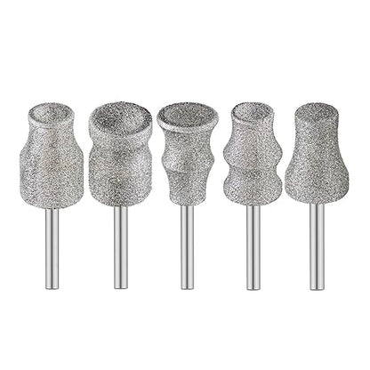 Diamond Dog Nail Grinder Bits - FOCSTOL Diamond Rotory Bit for Dogs&Pets, 5pcs 1/8'' Rotary Nail Grinder Bits for Animals Nail Care (Type A+B+C+D+E)