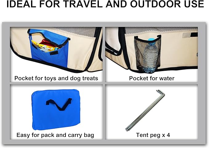 (ESK48-Blue) Pet Exercise Pen Kennel, 48 Inch, Blue