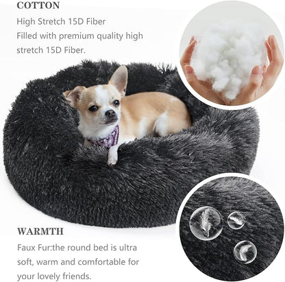 nononfish Puppy Beds for Small Dogs Washable 19 Black Calming and Anxiety Pet Beds Fluffy and Plush Durable Small Dog Bed