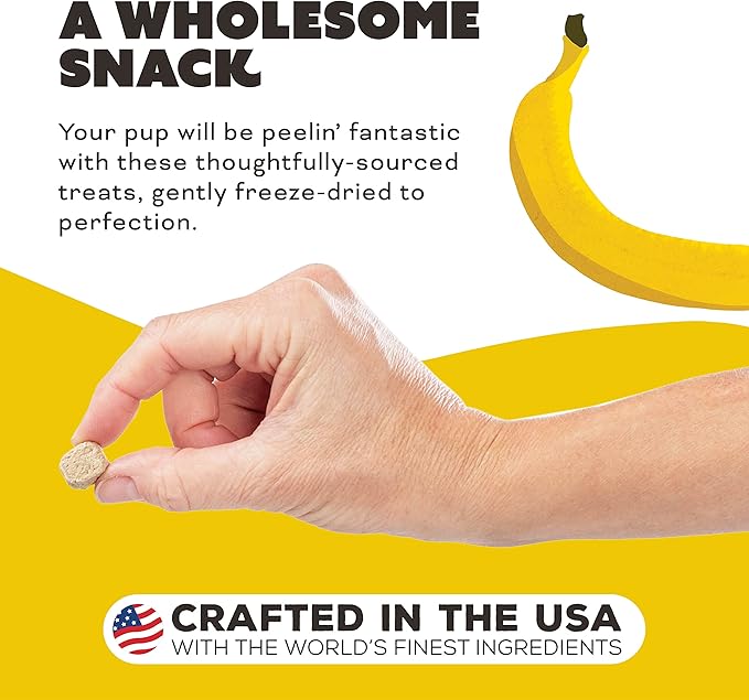 Primal Freeze Dried Dog Treats; Chicken & Banana Dog Treats with Goat Milk for Dogs, Peelin' Fantastic, Grain Free Training Treats for Dogs with Probiotics, 2 oz