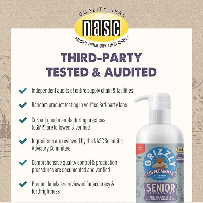 Grizzly Life Stage Liquid, Senior Health Supplement (16 FL. OZ)