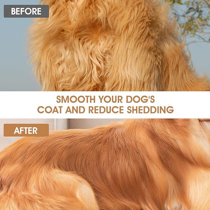 Dog Pin Brush, Airbag Grooming Wooden Comb Pet 20mm Stainless Steel Round Pin Slicker Brush with Bamboo Handle for Removing Shedding Tangles Dead Undercoat