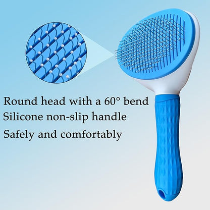 Pet Gromming Kit Nail Clipper&Hair Brush for Dog&Cat Brush Self Cleaning Slicker Brush with Release Button, Dog Shedding Brush for Cat Grooming Comb Rabbit Nail Clipper with Nail File Dog Claw Trimmer