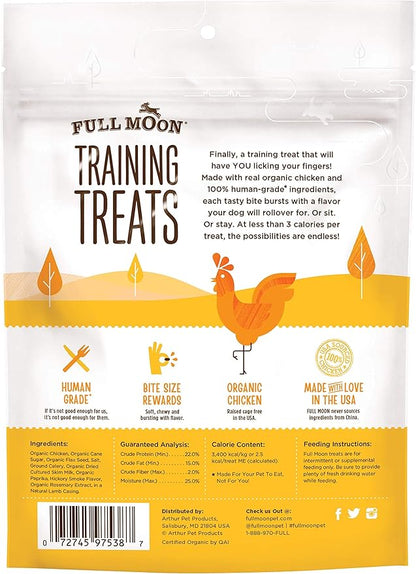 Full Moon USDA Organic Chicken Training Treats Healthy All Natural Dog Treats Human Grade 175 Treats 6 Ounce (Pack of 1)
