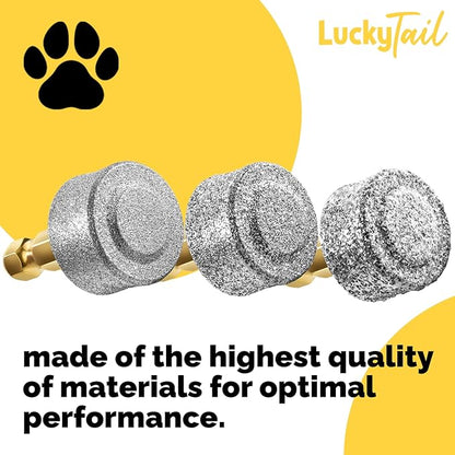 LuckyTail - Dog Nail Grinder - Regular, Hard & Soft Replacement Head - Small & Large Dogs - Premium Quality - Diamond Tip Drill Bit - Professional Dog Nail Trimmers - Grooming Kit - 3 Pack