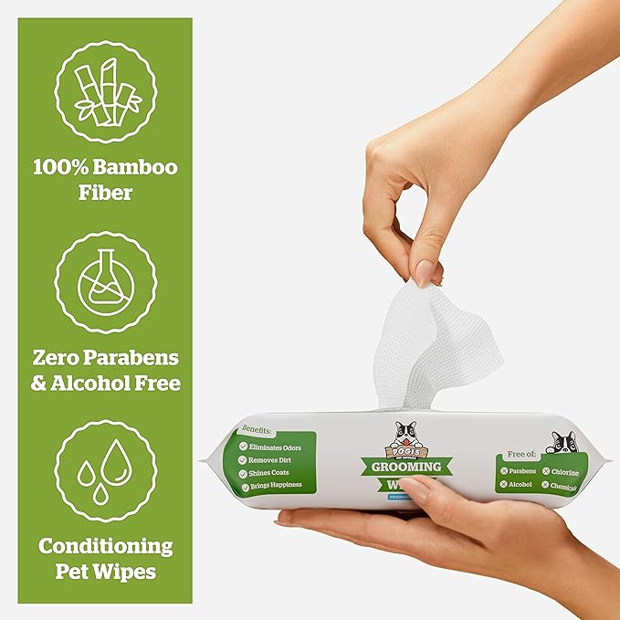 Pogi_ Dog Grooming Wipes  Hypoallergenic Pet Wipes for Paws, Body & Butt  Cleaning & Hydrating, Fragrance Free, 400-Count