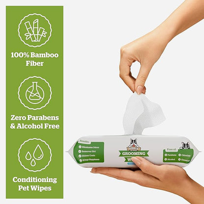 Pogi_ Dog Grooming Wipes  Hypoallergenic Pet Wipes for Paws, Body & Butt  Cleaning & Hydrating, Fragrance Free, 400-Count