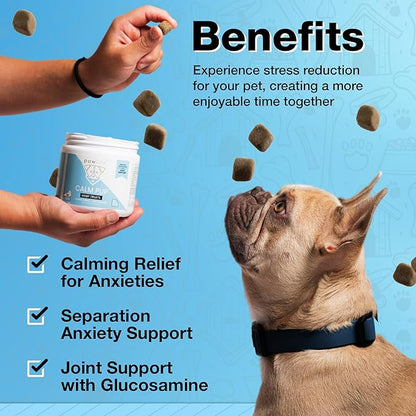 Hemp Dog Calming Chews - Anxiety Relief Treats, 60 Calming Treats for Dogs, Organic Calm Pup Dog Anxiety Relief, Calming Care for Dogs (Duck Flavor)