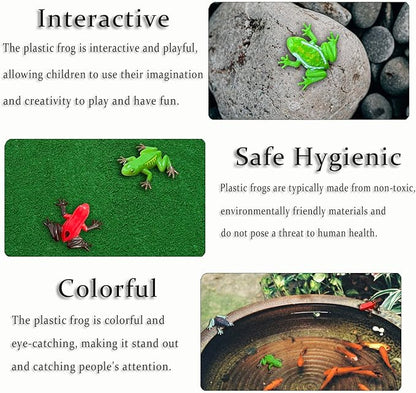 Realistic Plastic Frog Toy Decorations Mini Vinyl Frogs Fun Rain Forest Character，Fish Tank Accessories Aquarium Decorations ，Colorful Frogs tree frogs，poison dart frogs animal figurines. (A-17 Plack)