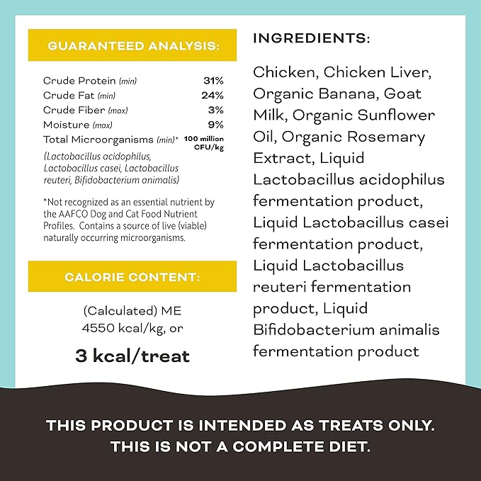 Primal Freeze Dried Dog Treats; Chicken & Banana Dog Treats with Goat Milk for Dogs, Peelin' Fantastic, Grain Free Training Treats for Dogs with Probiotics, 2 oz