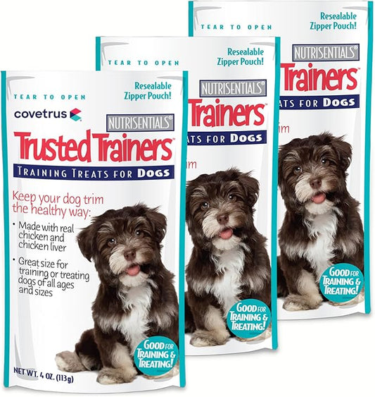 NutriSentials Trusted Trainers Training Treats for Dogs - Soft Dog Treats for Small, Medium & Large Dogs - Chicken Flavor - 3 Pack - 4 oz