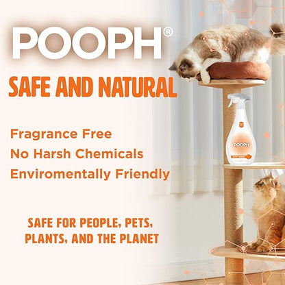 POOPH® Kitty Spray - Patented Technology Eliminates Organic Odor On-Contact Goes Anywhere Your Kitty Goes - Cat Trees, Furniture, Bedding & More Safe Fragrance-Free Non-Toxic Eco-Conscious