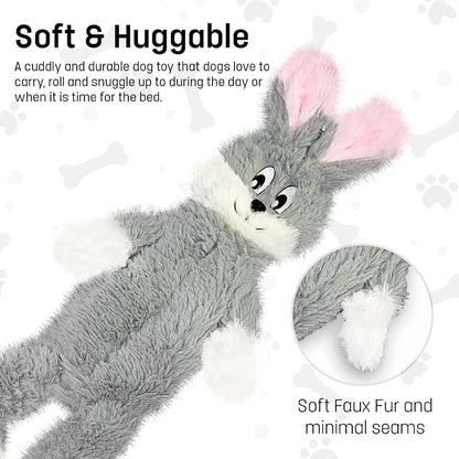 FGA MARKETPLACE Bundle of 5 Flat NO Stuffing NO Squeak Plush Dog Toys, Funny Style Will Entertain Your Dog for Hours, Recommended for Small and Medium Dog 21 INCH Long