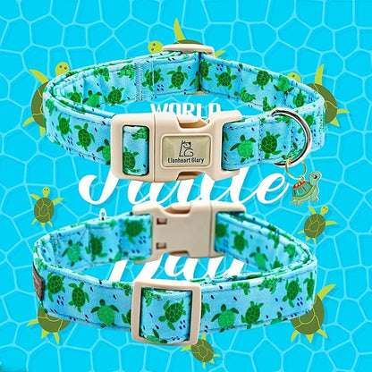 Lionheart glory Dog Collar Blue Sea Turtles Dogs Collar Spring Summer Cute Collars Dog Boy or Girl Soft Durable Adjustable Dog Collars for Small Dogs Pet Gift